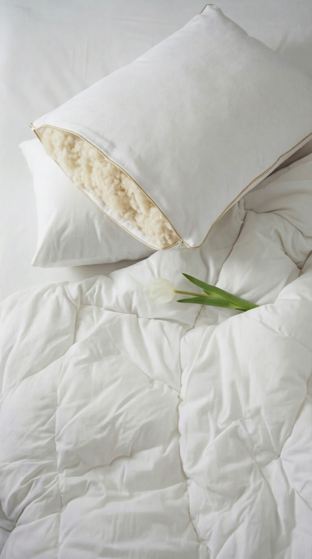 1 Adet 50x70cm %100 Doğal Yün Yastık | Merinos Yünü Yastık